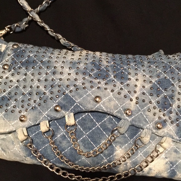 Studded Denim Crossbody Bag • NWOT - Picture 2 of 4